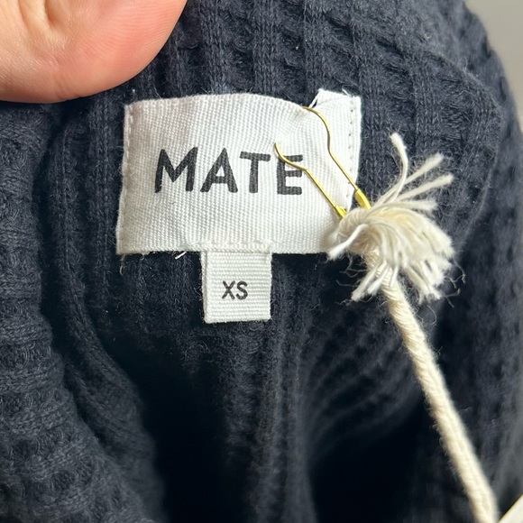 NWT MATE The Label 100% Organic Cotton Waffle Button Down Cardigan Black XS - Picture 10 of 14